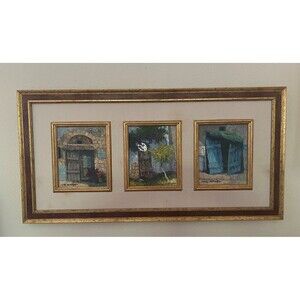 ROLLY SCHAFFER (1947-2011), Oil on Canvas , Colorful Triptych Doors, Signed,